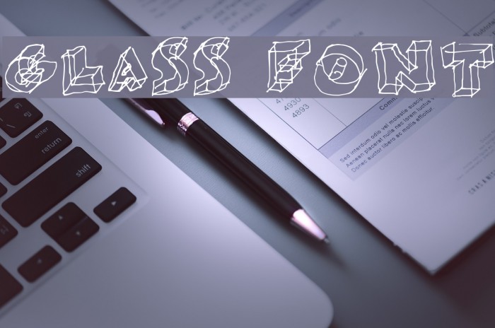 Glass Font examples