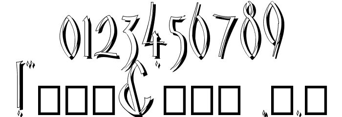 Glastonbury Shadow Font OTHER CHARS