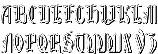 Glastonbury Shadow Font UPPERCASE