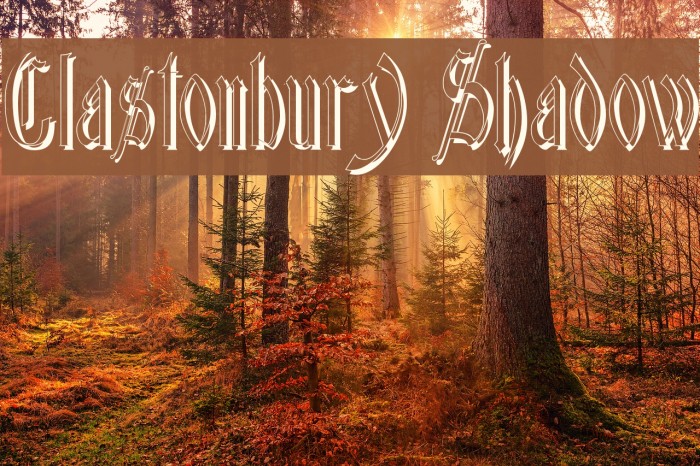 Glastonbury Shadow Font examples