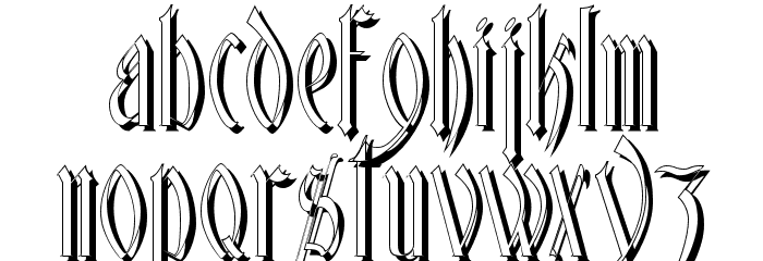 Glastonbury Shadow Font LOWERCASE