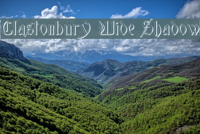 Glastonbury Wide Shadow Fonte examples