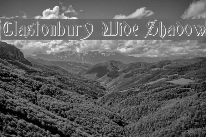 Glastonbury Wide Shadow Font examples