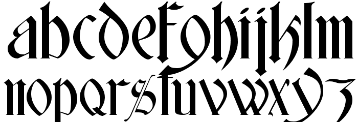 Glastonbury Wide Font LOWERCASE