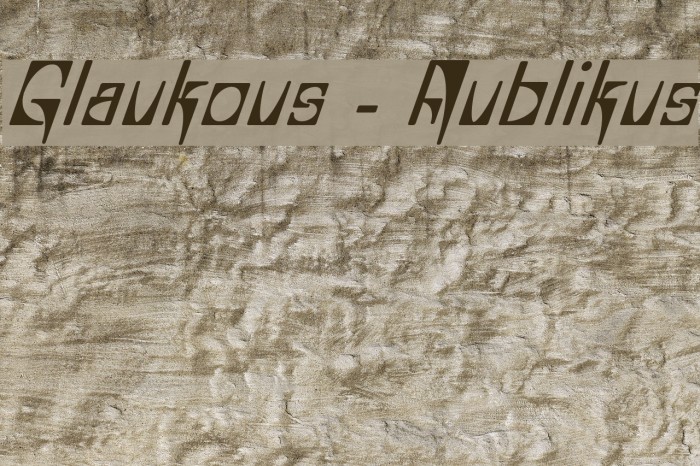 Glaukous - Aublikus Font examples