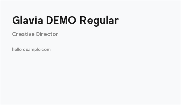 Glavia DEMO Regular Business Card