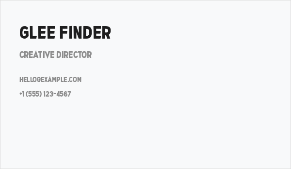 Glee Finder Business Card