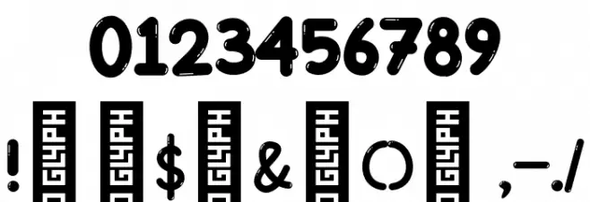 Gleeful Bubble Regular Font Alte caractere