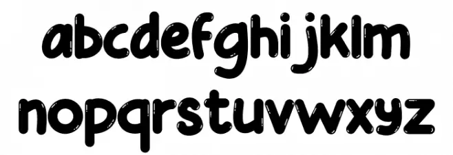 Gleeful Bubble Regular Font LOWERCASE