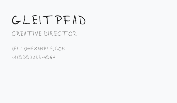Gleitpfad Business Card