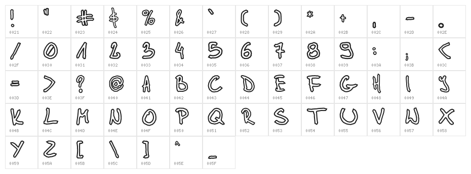 Glidepath Character Map