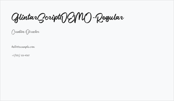 GlintarScriptDEMO-Regular Business Card