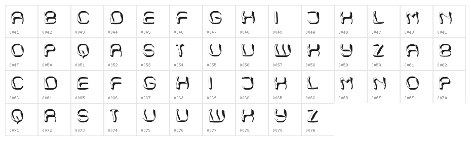 Glistening Regular Character Map