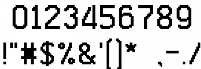 Glitch0 Font OTHER CHARS