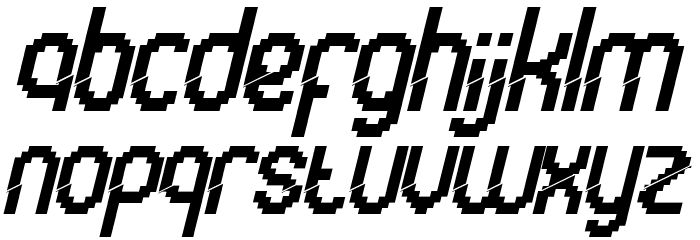 Glitchy Demo Italic Font LOWERCASE