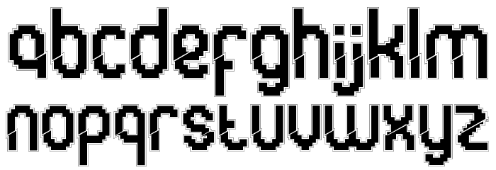 Glitchy Demo Outline Font LOWERCASE
