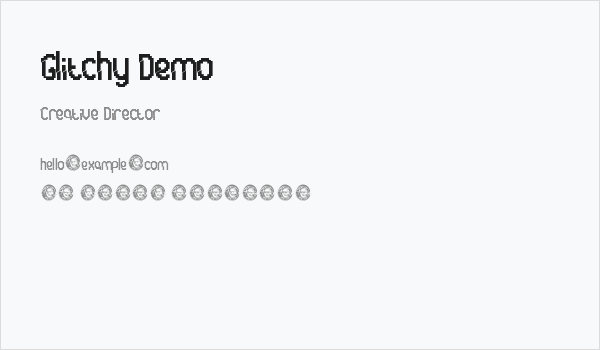 Glitchy Demo Business Card