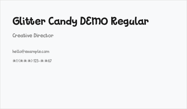 Glitter Candy DEMO Regular Business Card