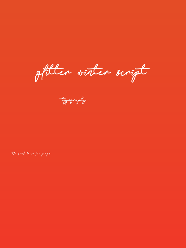 Glitter Winter Script Poster