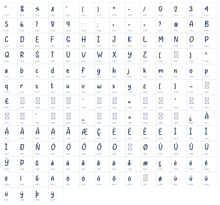 Glittery Snowfall Character Map