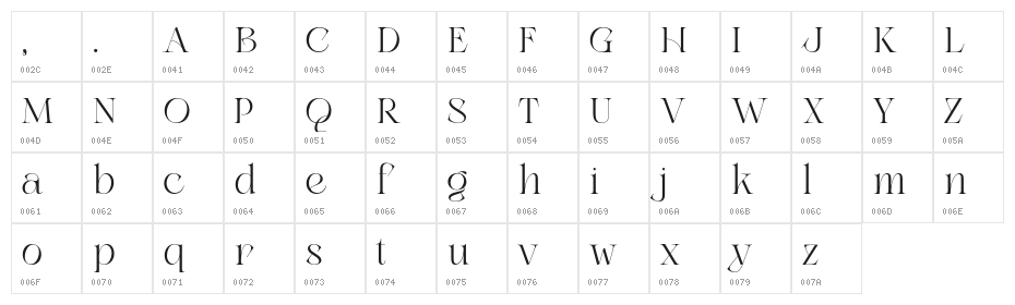 GlittherSyavinaFreebies-Reg Character Map
