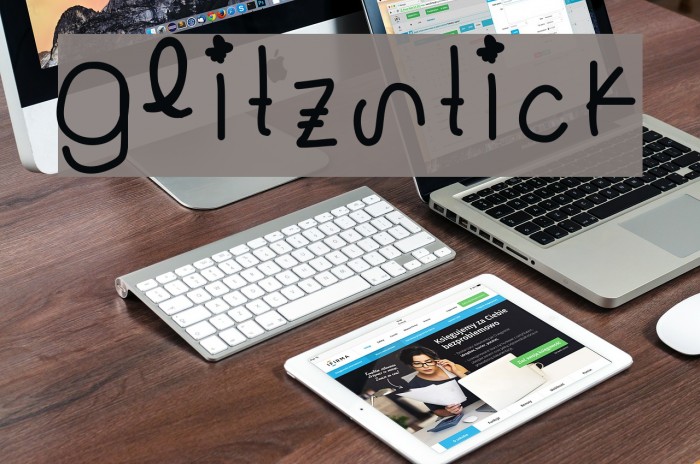 Glitzstick Font examples