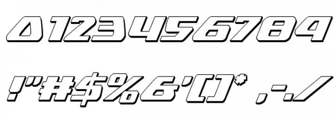 Global Dynamics 3D Italic Font OTHER CHARS