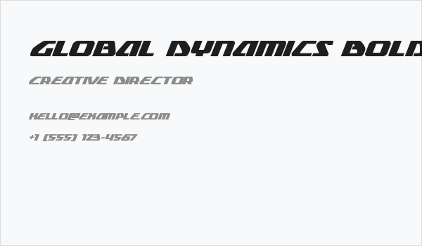 Global Dynamics Bold Italic Business Card