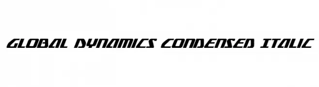 Global Dynamics Condensed Italic  font caratteri gratis