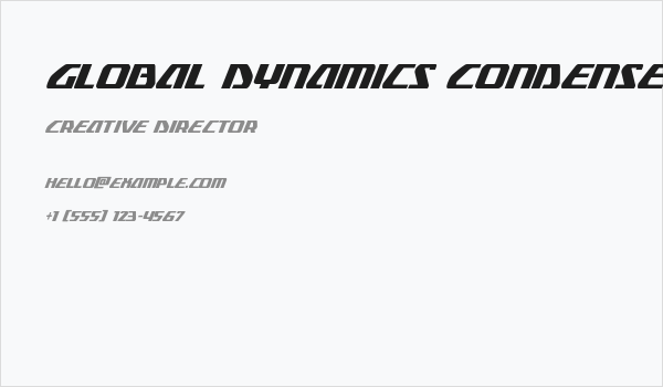 Global Dynamics Condensed Italic Business Card