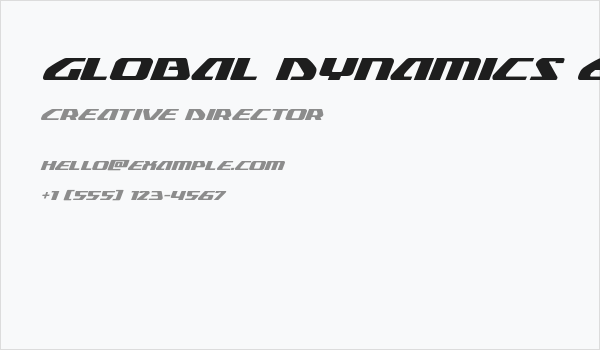 Global Dynamics Expanded Italic Business Card
