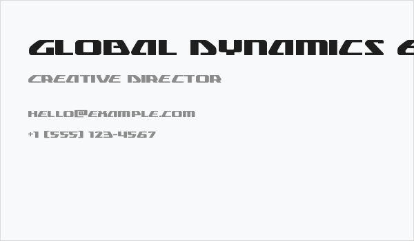 Global Dynamics Expanded Business Card