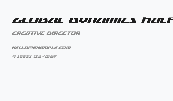 Global Dynamics Halftone Italic Business Card