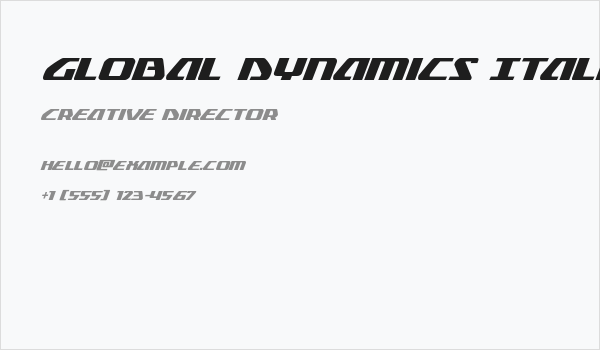 Global Dynamics Italic Business Card