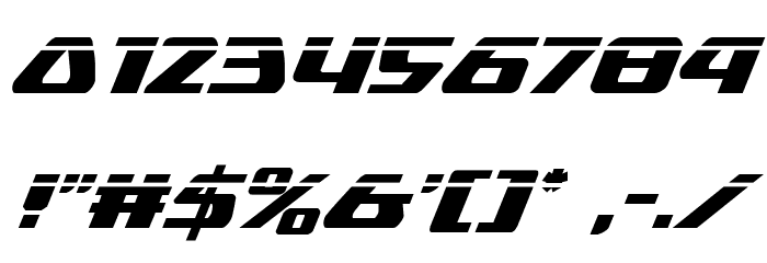 Global Dynamics Laser Italic Font OTHER CHARS