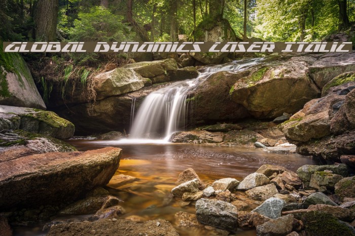 Global Dynamics Laser Italic Font examples