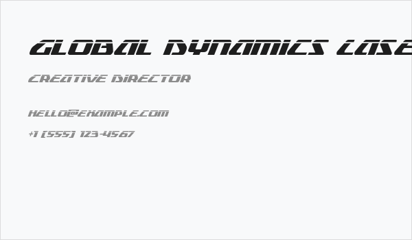Global Dynamics Laser Italic Business Card