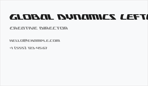 Global Dynamics Leftalic Business Card