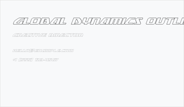 Global Dynamics Outline Italic Business Card