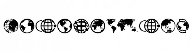 Globe Icons  フリーフォントのダウンロード