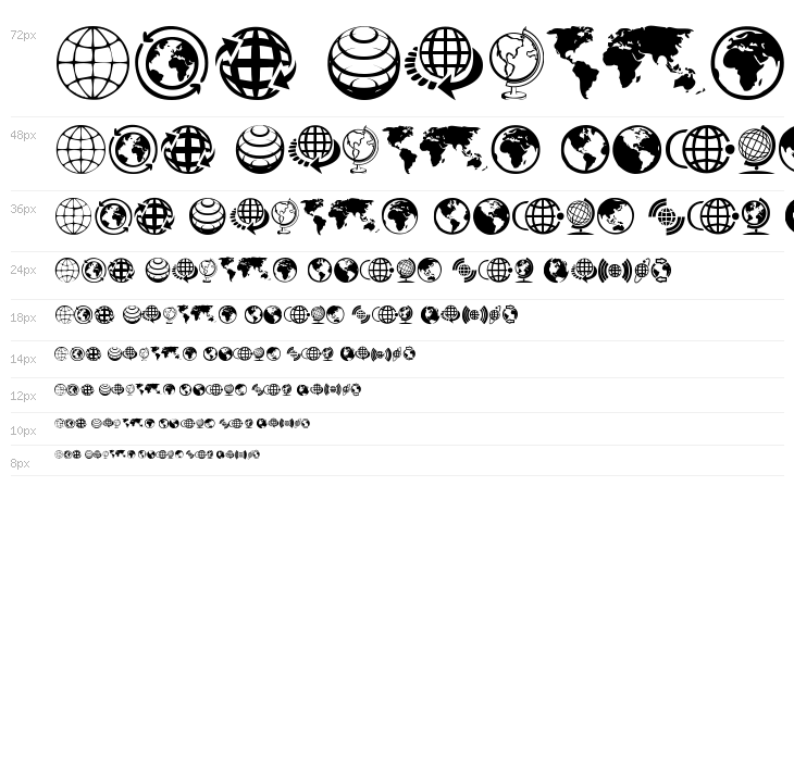 Globe Icons Waterfall