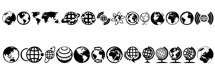 Globe Icons Font LOWERCASE