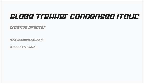 Globe Trekker Condensed Italic Business Card