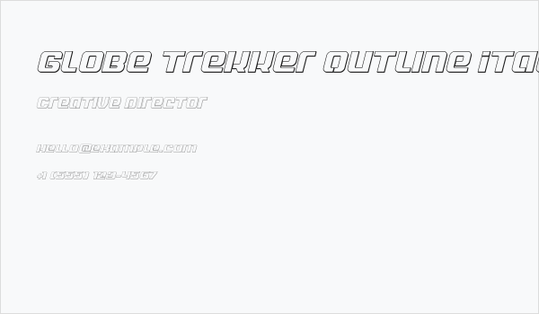 Globe Trekker Outline Italic Business Card