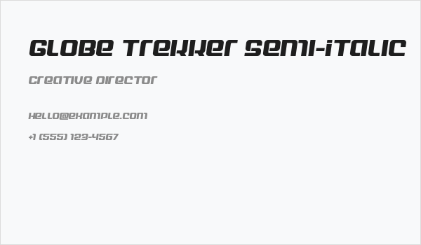 Globe Trekker Semi-Italic Business Card