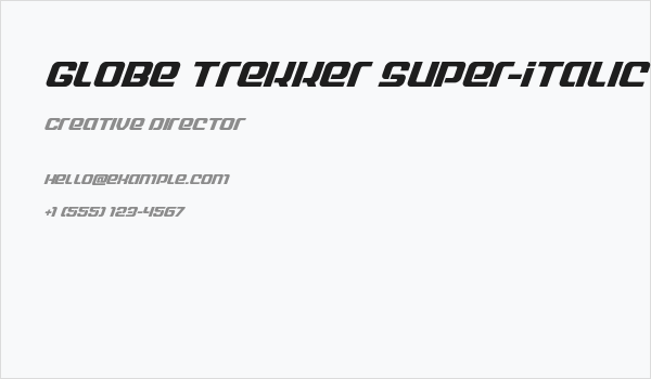 Globe Trekker Super-Italic Business Card