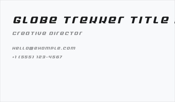Globe Trekker Title Italic Business Card