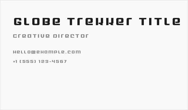 Globe Trekker Title Business Card