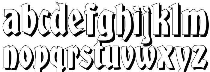 Globus Shadow Font LOWERCASE