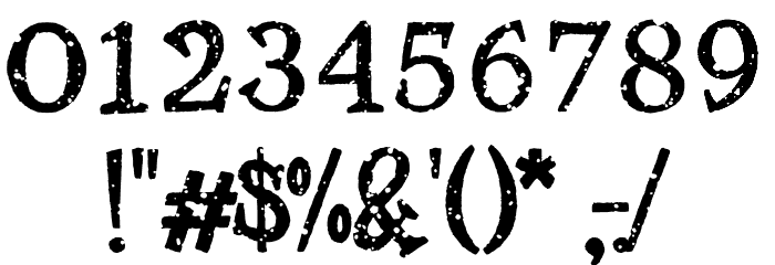 Gloomy Mummy Damaged Demo Font OTHER CHARS